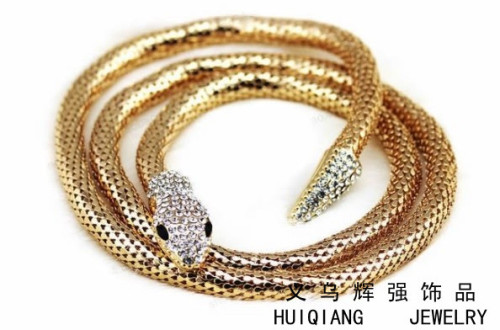 snake-shaped exaggerated sweater chain bracelet necklace waist chain multi-purpose luxury rhinestone factory direct sales