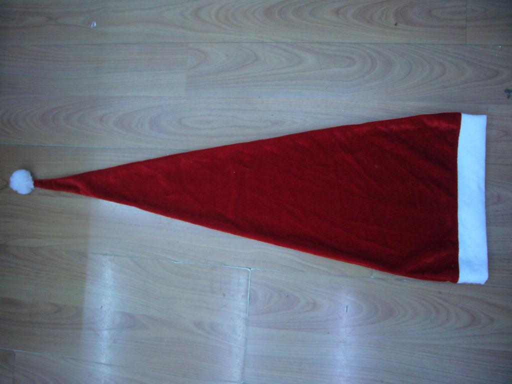 大红金丝绒圣诞帽