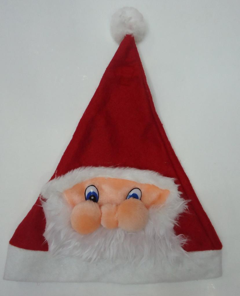 大红无纺布老人头面具帽