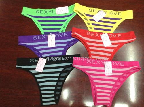 seamless bikini underwear spot striped briefs women‘s underwear
