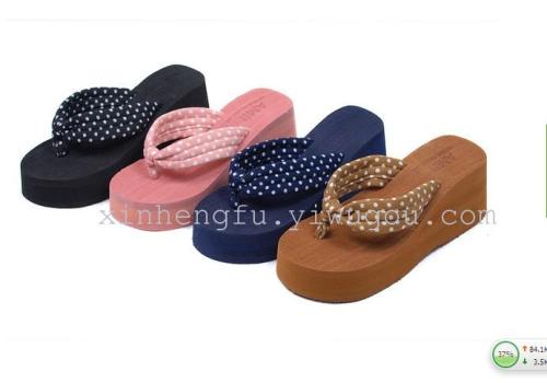 factory direct pure color towel cloth flip flops beach slippers women‘s slippers
