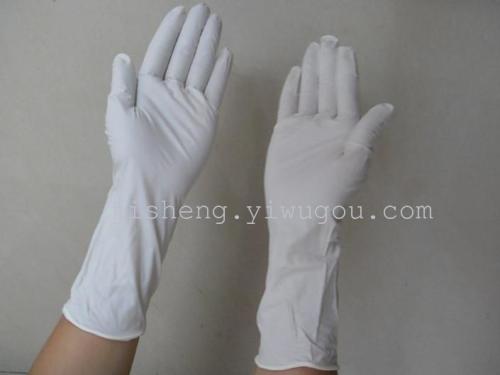 12-Inch Second-Class White Nitrile Glove Rubber Latex Gloves Disposable Labor Protection Oil-Resistant Anti-Erode Glove
