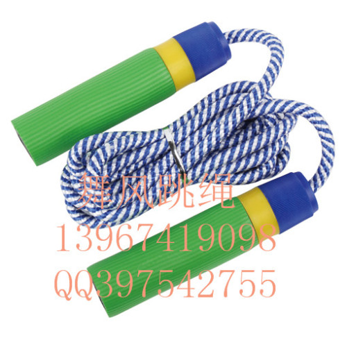 6039 bearing sponge handle jump rope children‘s wooden handle cotton jump rope plastic skipping rope with counter load jump rope