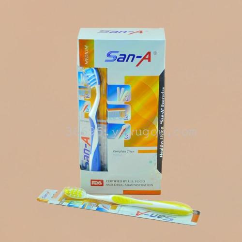 foreign trade english toothbrush wholesale san-a e-611（12 pcs/box） medium hair toothbrush