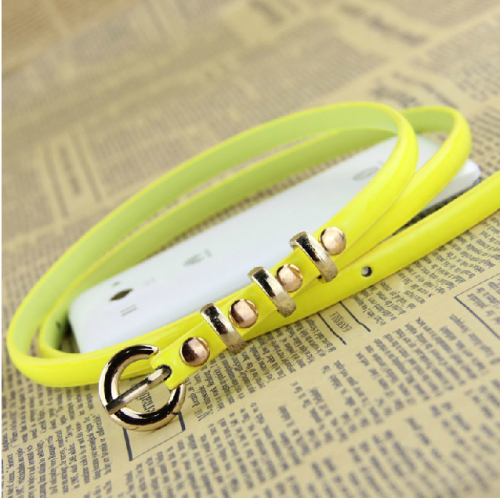 new ornament colorful candy color thin belt waist chain belt female
