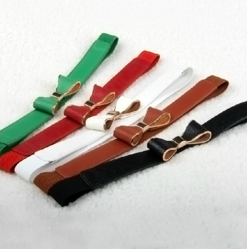 new butterfly belt japanese and korean elastic elastic waist seal candy color retro thin belt women