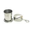 Camping Travel Essential Stainless Steel Retractable Cup Folding Cup Wine Glass Tea Cup with Keychain Special Wholesale