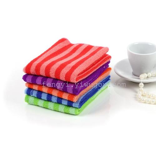 [fengyi] microfiber color stripes rag car washing cloth kitchen cleaning rag absorbent