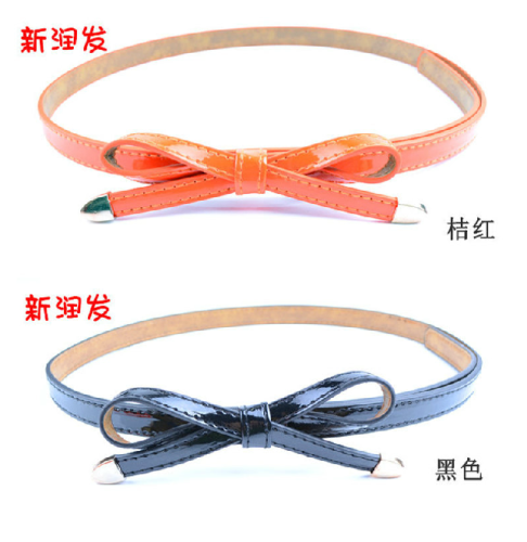 Women‘s Sweet Bow Thin Belt Simple Thin Belt Women‘s Belt Korean Style All-Match Fashion Decoration Belt
