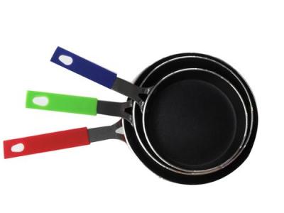 Mini non-stick frying pan rubber handle and cheap tri-color (green, blue, red)