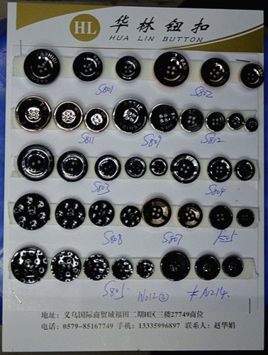black acrylic buttons