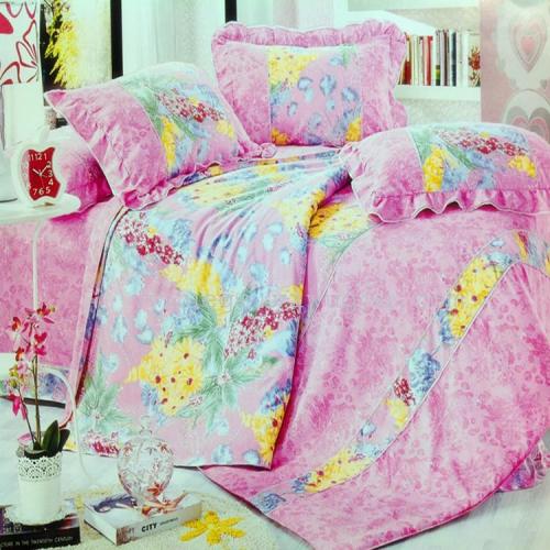 Bed Four-Piece Snow Pigeon Bedding All-Cotton Korean Bed Sheet Four-Piece Pink Princess Series Spring Autumn and Winter New Products Factory Direct 