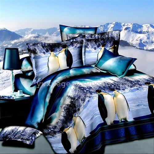 3d polyester cotton twill printed four-piece bedding set creative fashion beautiful love love song twill printing kit factory direct