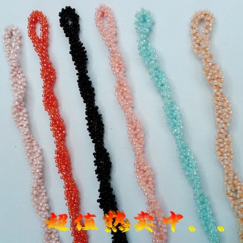 2014 Popular Clothing Accessories Six-Strand Connecting Line Micro Glass Bead Twisted Bead Rope