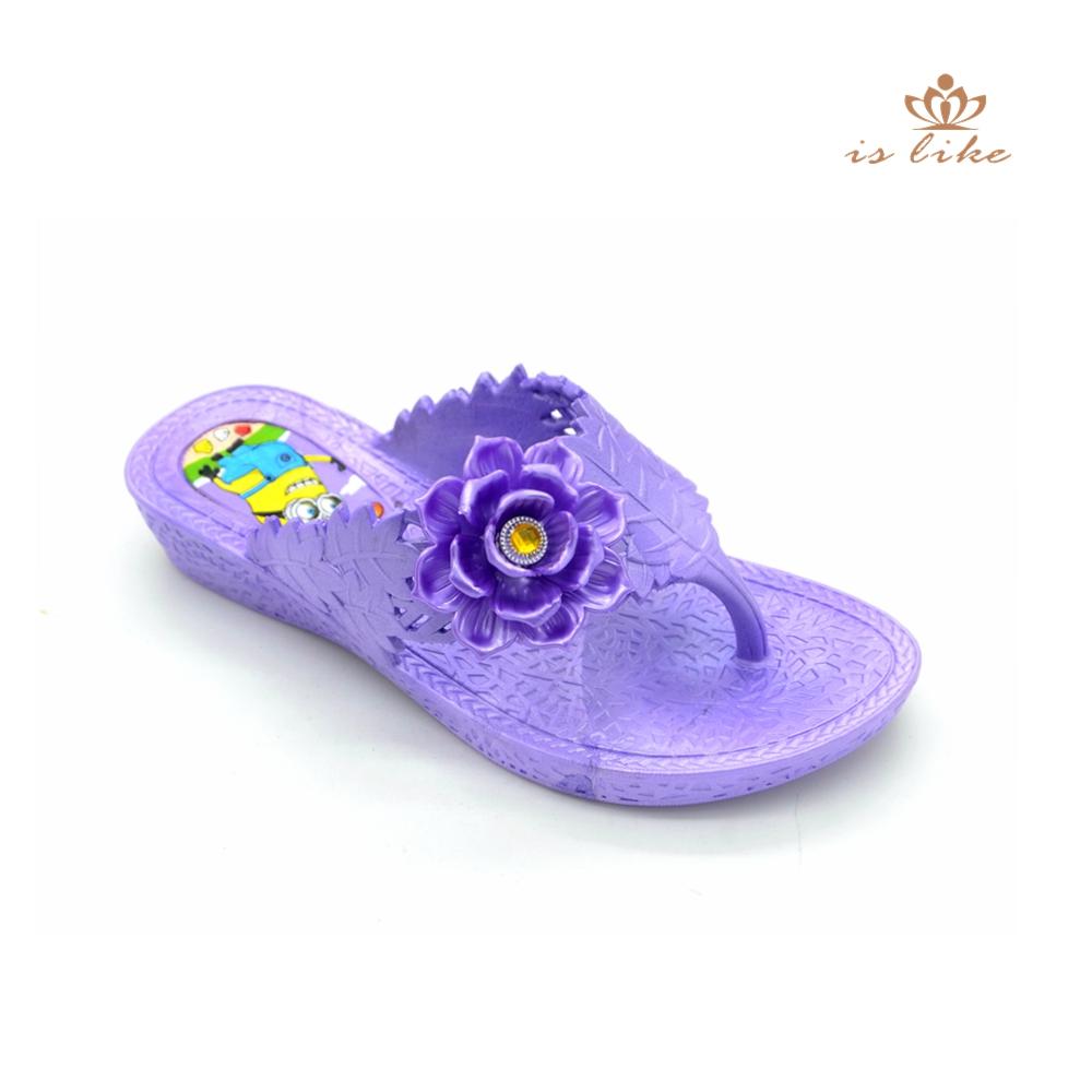 订单时尚 正品夏季坡跟贴花吹气拖鞋 人字拖鞋女鞋（童鞋）