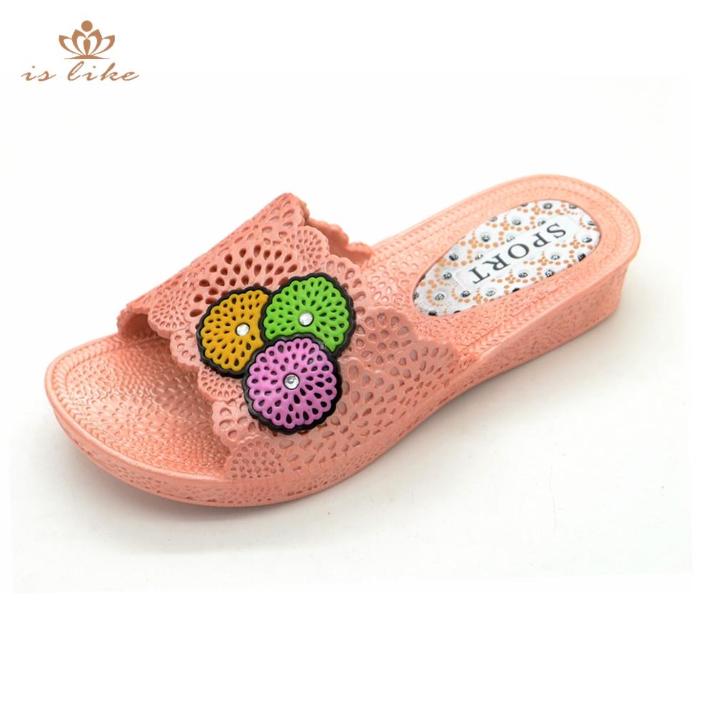 订单时尚高弹性吹气贴花女拖鞋