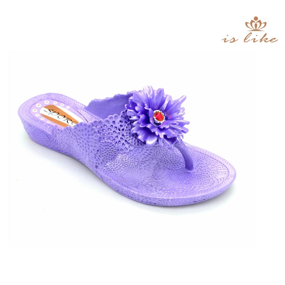 订单时尚 正品 宜思莱克夏季坡跟贴花吹气拖鞋 人字拖鞋