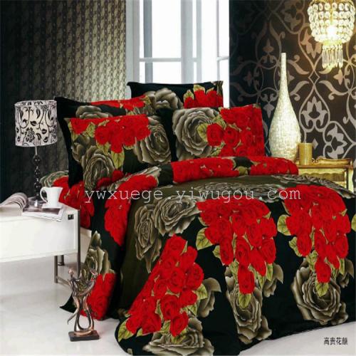 3D Three-Dimensional Oil Painting Osaka Active Printing Bedding Four-Piece Polyester Cotton Soft and Comfortable Factory Direct Sales
