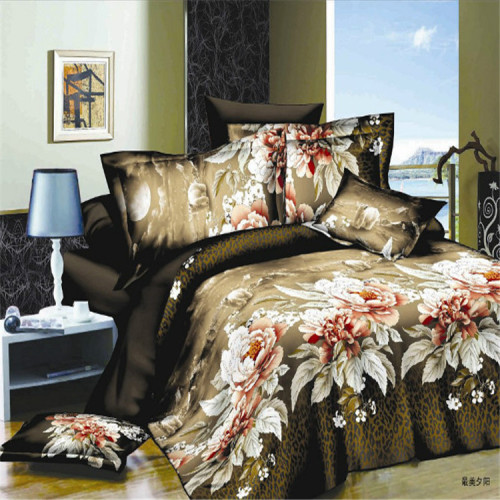 Bedding 3D Polyester/Cotton Four-Piece Set Natural Green Printing and Dyeing Factory Direct Sales Cupid of Love