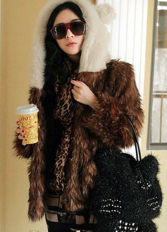 New Imitation Fur Fur Hooded
