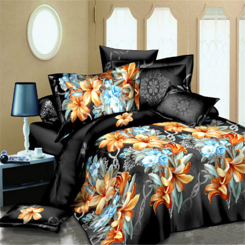 snow pigeon home textile 3d three-dimensional polyester cotton active printed four-piece bedding set european bedding factory direct color full garden