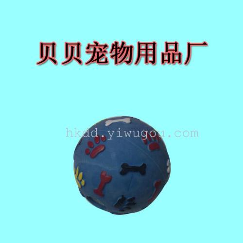 pet environmental protection toy dog biting and throwing still weird ball rubber calling toy footprints ball