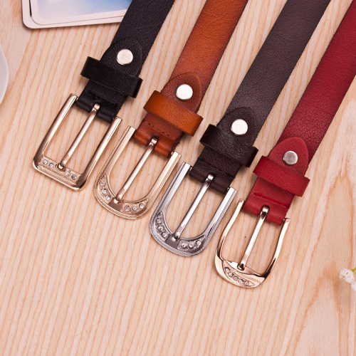 women‘s cowhide thin belt fashion casual alloy pin buckle belt young personality student pant belt spot wholesale