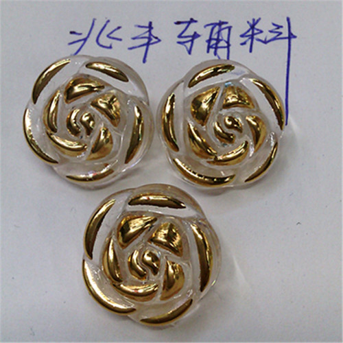 Acrylic Rose Bronzing Button Transparent Crystal Color Shoes and Clothing Accessories