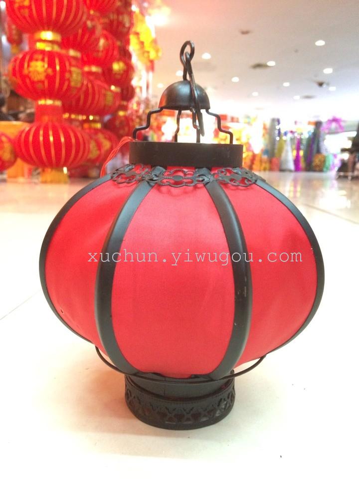 桶铁艺淘宝专供太阳能灯笼元宵中秋灯园灯手工制作精品红灯笼义乌