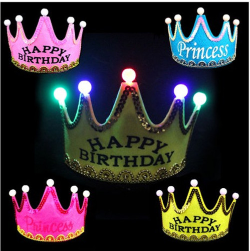 Birthday Hat Party Hat Glowing Headdress Prince Princess Crown Party Adult Children Hat