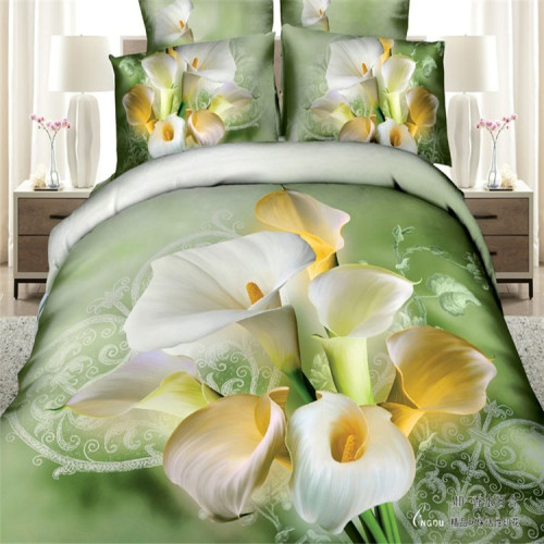 home textiles four-piece cotton four-piece cotton bed sheet type quilt cover pillowcase 3d reactive printing bedding