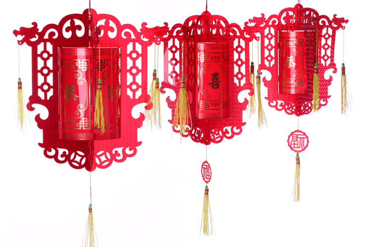 PVC宫灯 2014新款 喜庆灯笼塑料春节灯笼 广告绸布园灯