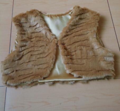 new faux fur jacket women‘s coat clothes cut tiger pattern fur vest vest