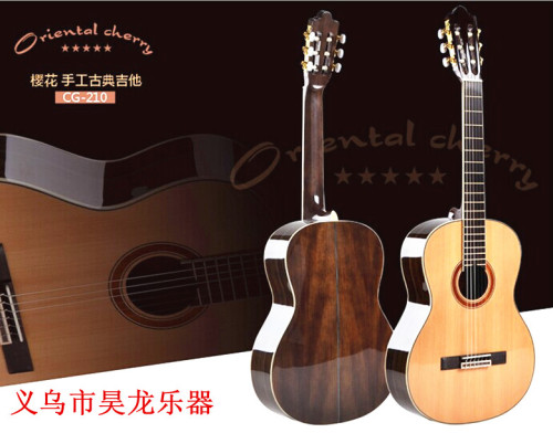 Musical Instrument Cg210 39-Inch Spruce Panel Walnut Bottom Side Panel Classical Guitar Wholesale Bright Light