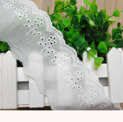 6.0cm White Cotton Cloth Pure Cotton Embroidered Lace DIY Handmade Fabric/Clothing/Home Textile