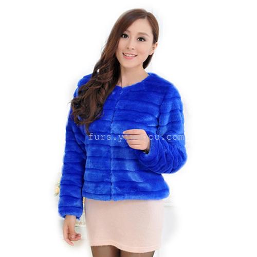 Royal Blue Faux Rabbit Fur Coat Imitation Fur Coat Korean Fur Clothes Manufacturer