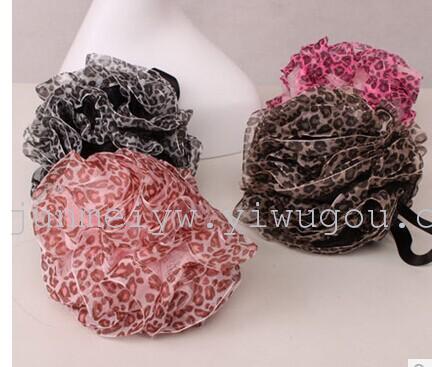 Junmei Korean Cute Colorful Leopard Print Chiffon Lace Bath Soft Loofah Mesh Sponge plus-Sized Thickened Part