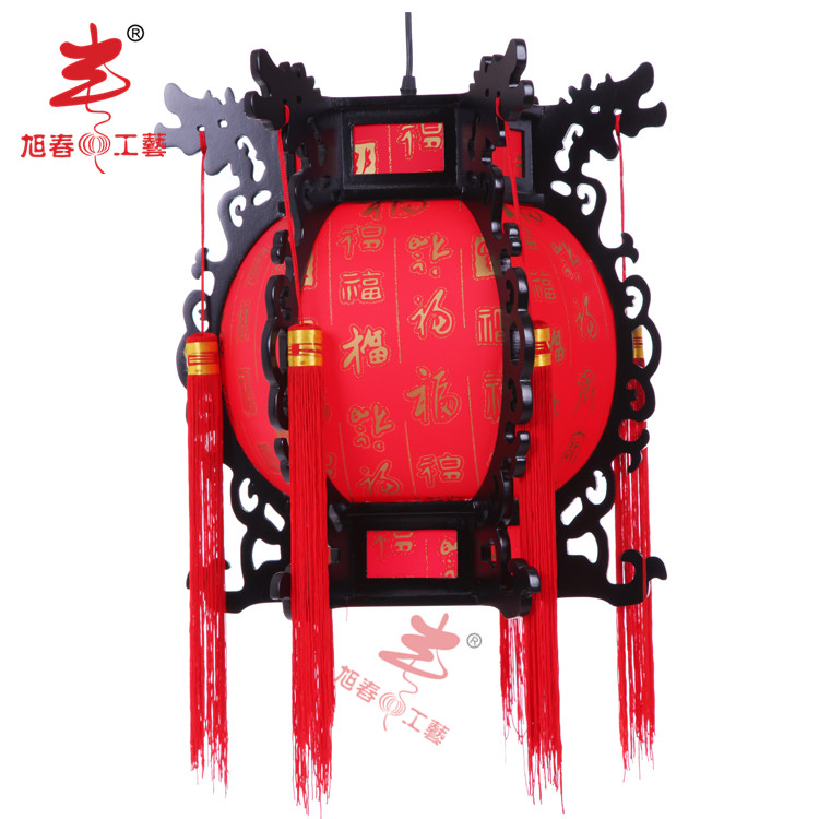 红木宫灯古典酒楼茶楼装饰灯具仿羊皮仿古灯