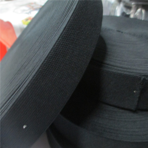 Huacheng Spot Goods 7.5cm Black Double Oblique Fine Grain Elastic Band Double-Sided Twill Fine Grain Elastic Band Factory Direct Sales