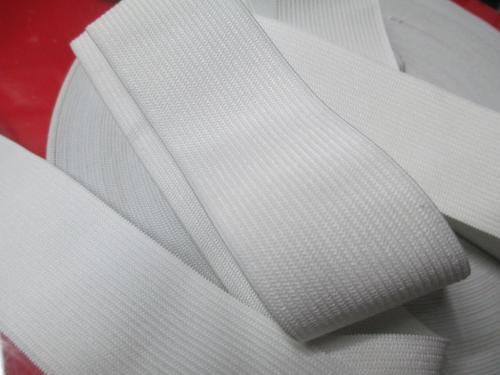 Huacheng Spot 3.8cm White Medium Plain Elastic Band 428# White Medium Thick Hook Edge Elastic Band Foreign Trade Tail Order Low Price Sales 