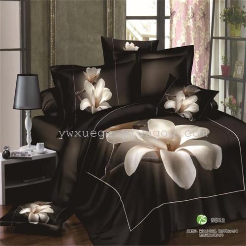 Snow Pigeon Home Textile Cotton Four-Piece Set 3D Twill Active Printed Four-Piece Bedding Set Affordable Can Be Customized Factory Direct Sales