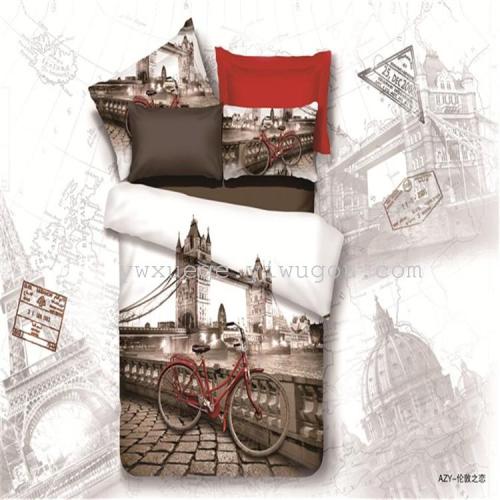 Snow Pigeon Home Textile Cotton Four-Piece Set Foreign Trade export European and American Style Pure Cotton Kit Match Sets Bedding Factory Direct Sales 