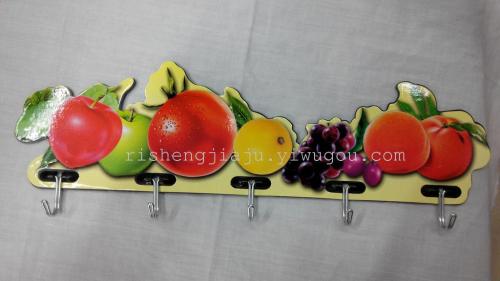 creative home hook fruit integrated strong sticky hook 5-row hook sticky hook adhesive type sticky hook rs-5422