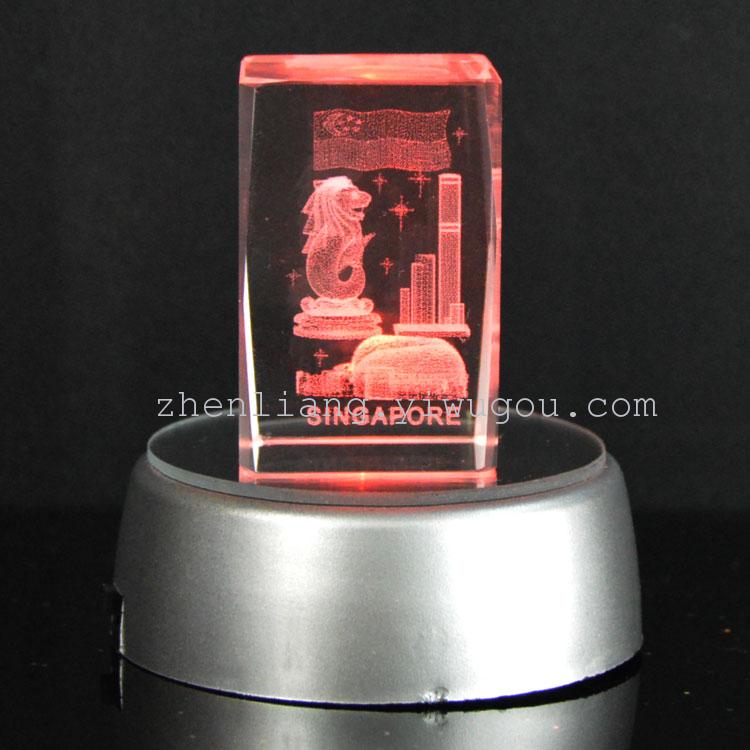 stock 3d水晶 singapore鱼尾狮旅游纪念品