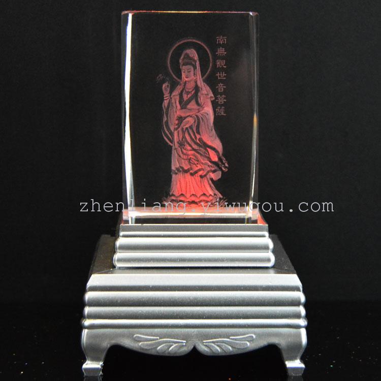 南无观世音菩萨 水晶贴图内雕 宗教佛教纪念品旅游工艺