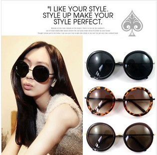 Fashionable retro Korean sunglasses, Japanese and Korean cute round frame sunglasses