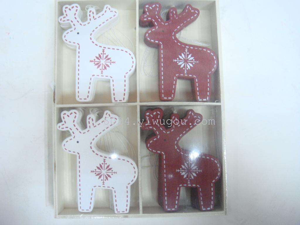 厂家直销圣诞系列挂件 麋鹿圣诞木质挂件
