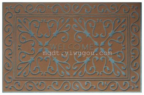 shida rubber flocking carved vintage non-slip super durable floor mat 60 * 90cm