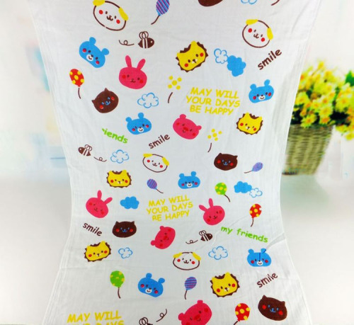Honeycomb Gauze 70*140 Bath Towel Children‘s Large Bath Towel Foreign Trade Printed Bath Towel