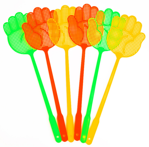 colored plastic fly swatter